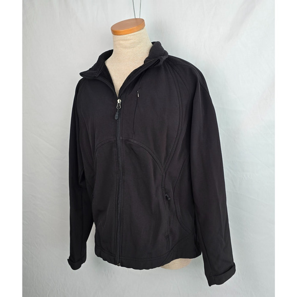 Double Diamond Jacket Women's L Black Full Zip Up Fleece Lined Soft Shell - Picture 8 of 16